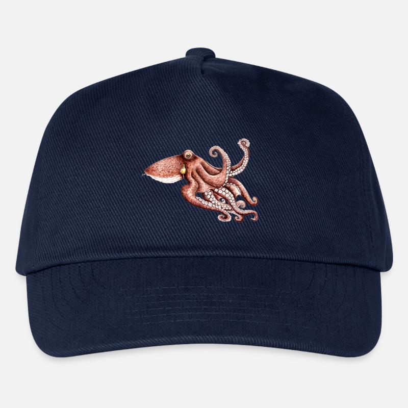 Octopus - Octopus vulgaris - Octopus Poulpe Pieuvre - Kinder Basecap - Navy