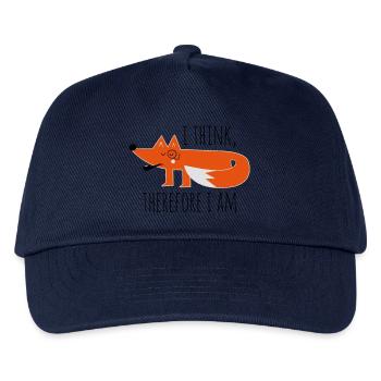 Fuchs Fox Philosophie sprüche geek nerd - Kinder Basecap - Navy - Vorne
