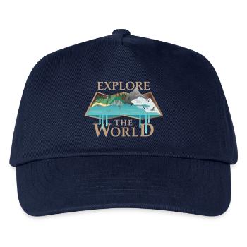 Karte & Tiere (Explore) - Kinder Basecap - Navy - Vorne