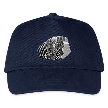 Schwarzweiß Zebra-Duo - Kinder Basecap - Navy - Vorne