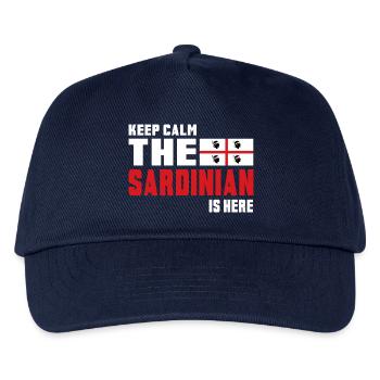 Keep Calm Sardinien Flaggen Design - Kinder Basecap - Navy - Vorne