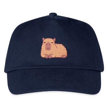 Cute Resting Capybara Doodle - Kids’ Baseball Cap - navy - Front