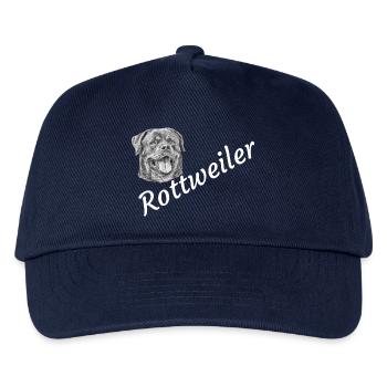 Rottweiler ,Hunde, Hundekopf, Wachhund, Rassehund, - Kinder Basecap - Navy - Vorne