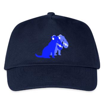 2 Hunde DJ Musik Club Disko Schallplatte Team Crew - Kinder Basecap - Navy - Vorne