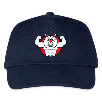 hibou bodybuilder muscles biceps poses gym rat cool - Casquette de baseball Enfant - marine - Devant