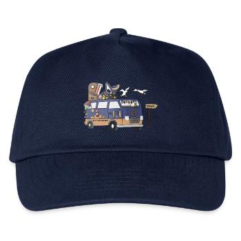 Küste Ostsee Nordsee Camper Motiv Vanlife Camping - Kinder Basecap - Navy - Vorne