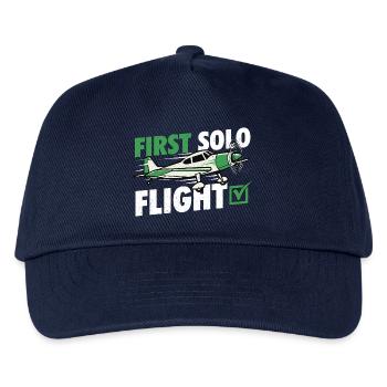First Solo Flight Pilot Humor Aviation Student  - Kids’ Baseball Cap - navy - Front