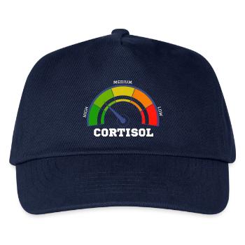 Lustiges, niedriges Cortisol, urkomisches, stressfreies Cortisol - Kinder Basecap - Navy - Vorne