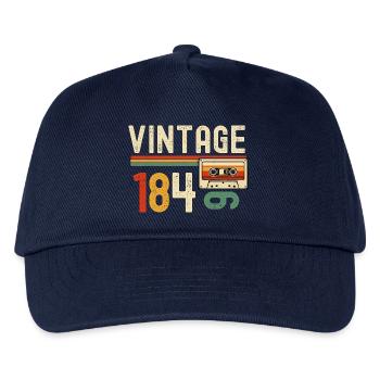 Vintage-Retro-Kassette aus den 80ern - Kinder Basecap - Navy - Vorne