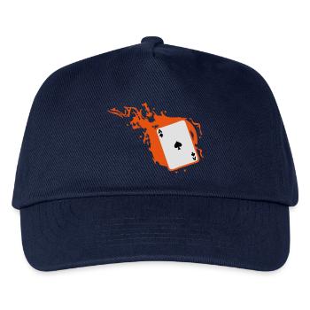 Karten-Poker-Karte als Flamm pique1 - Kinder Basecap - Navy - Vorne