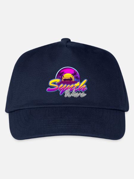 Synth-Wave Music Neon-Vibe Electrowave sunset - Kinder Basecap - Navy