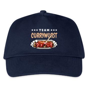 Team Currywurst - Fast Food Fan - Wurst Kult - Kinder Basecap - Navy - Vorne