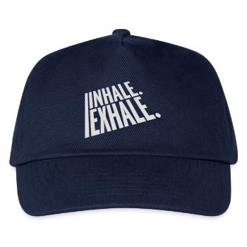 inhale exhale yoga quote - Kids’ Baseball Cap - navy - Front