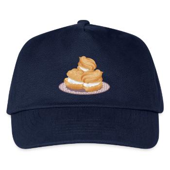Illustration of three filled cream puffs - Kids’ Baseball Cap - navy - Front
