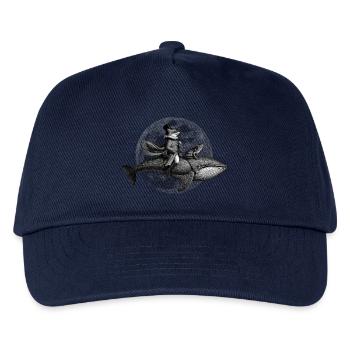 True Moon Love – A fox flies on a whale - Kids’ Baseball Cap - navy - Front