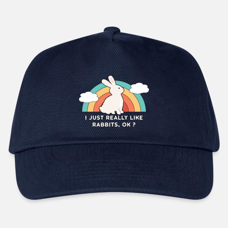 80's 90's Retro Sun with Bunny Rabbit Saying - Kids’ Baseball Cap - navy
