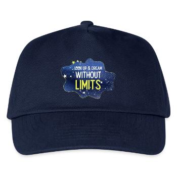 Schauen Sie nach oben und träumen Sie ohne Grenzen - Kinder Basecap - Navy - Vorne