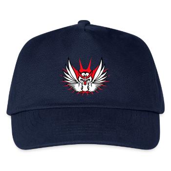 Eule Vogel Uhu Nachtvogel Schleiereule fliegt Cool - Kinder Basecap - Navy - Vorne