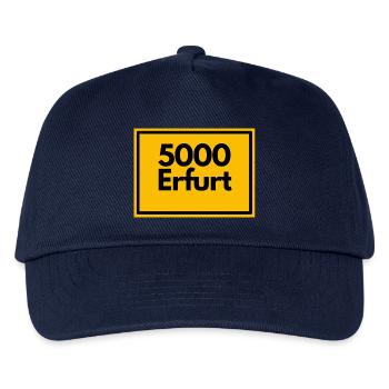 Ortsschild - damals Retro alte PLZ 5000 ERFURT - Kinder Basecap - Navy - Vorne