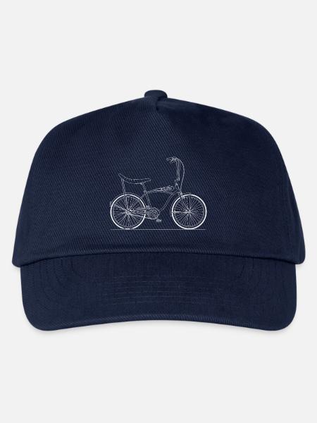 Retro Bonanza Kult Fahrrad Line Art Illustration - Kinder Basecap - Navy