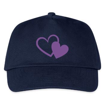 Cœur violet deux cœurs violets cadeau - Casquette de baseball Enfant - marine - Devant