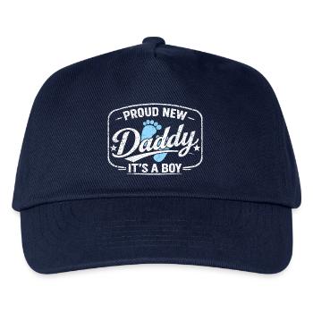 Expectant dad & father, birth son boy - Kids’ Baseball Cap - navy - Front