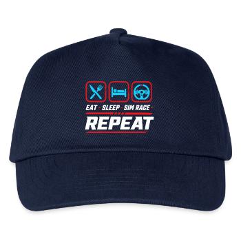Eat sleep sim race repeat for sim racing fans - Kids’ Baseball Cap - navy - Front