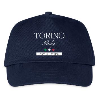 Turin Italien Souvenir – Reise minimalistisch - Kinder Basecap - Navy - Vorne