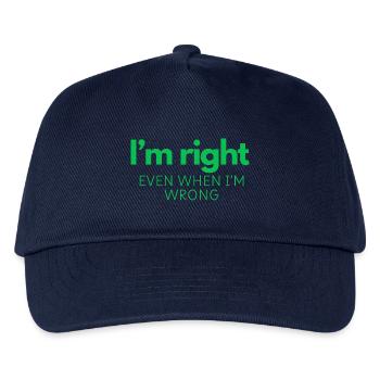 Ich habe Recht, auch wenn ich falsch liege - Kinder Basecap - Navy - Vorne