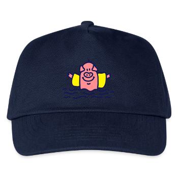 Schwein Schwimmflügel 3 - Kinder Basecap - Navy - Vorne
