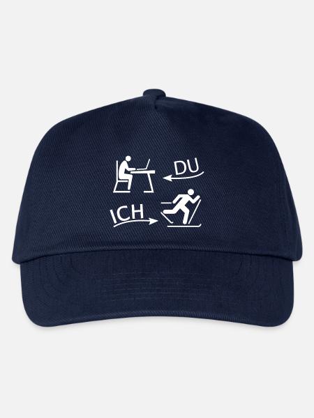DU und ICH: Ski Langlauf statt Büro (weiss) - Kinder Basecap - Navy