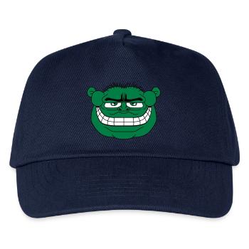 monster gesicht lustig oger ork troll knom horror - Kinder Basecap - Navy - Vorne