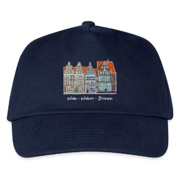 Bremen Markt, Zeichnung, Deutschland - Kinder Basecap - Navy - Vorne
