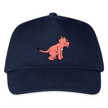 Böse Wild Katze Säbelzahntiger Lange Zähne Tiger - Kinder Basecap - Navy - Vorne