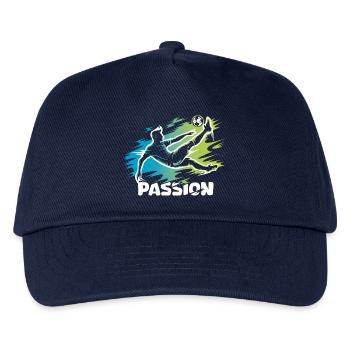 Passion – Fußball-Design für echte Kicker - Kinder Basecap - Navy - Vorne