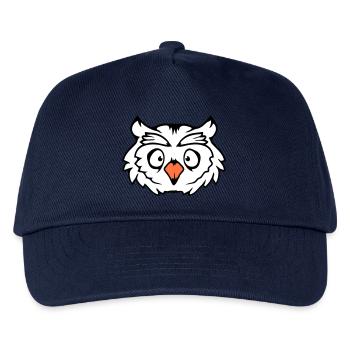 Eule Vogel Uhu Nachtvogel Schleiereule Kauz Comic - Kinder Basecap - Navy - Vorne