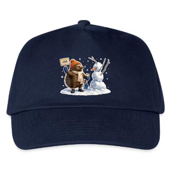 Echidna as snow artist - Kids’ Baseball Cap - navy - Front