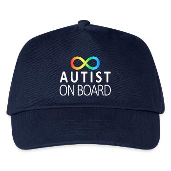 Autist on Board: Neurodiversity Stickers - Kids’ Baseball Cap - navy - Front