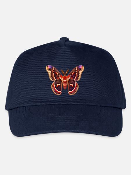 Cecropia Moth Hyalophora cecropia Cartoon-Stil - Kinder Basecap - Navy