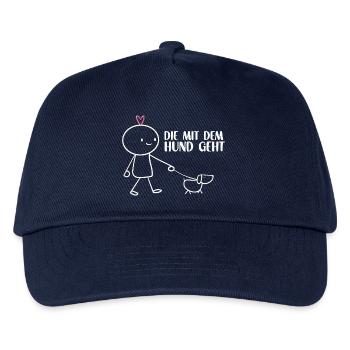Gassi mit Hund – Minimalistisch Hunde Mama Gassi - Kinder Basecap - Navy - Vorne