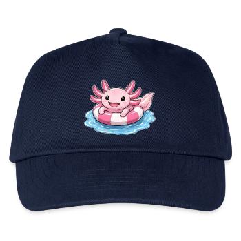 Süßer Axolotl im Schwimmring - Kinder Basecap - Navy - Vorne