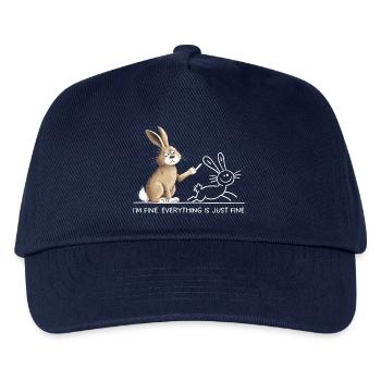 Hase Spruch Humor I’m Fine Everything Is Just Fine - Kinder Basecap - Navy - Vorne