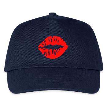 lippen - kuss - Kinder Basecap - Navy - Vorne