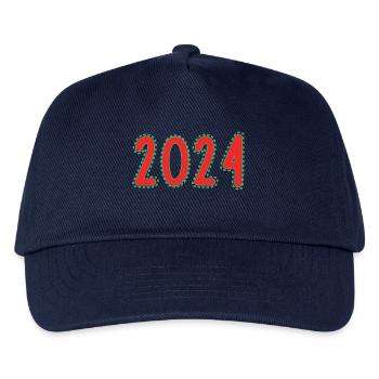 2024. JAHR. ALLES GUTE ZUM NEUEN JAHR. SILVESTER - Kinder Basecap - Navy - Vorne