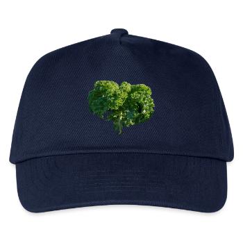 kale gruenkohl kohl veggie gemuese vegetables2 - Kinder Basecap - Navy - Vorne
