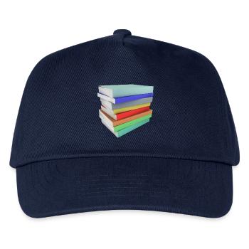 Stapel Bücher - Kinder Basecap - Navy - Vorne