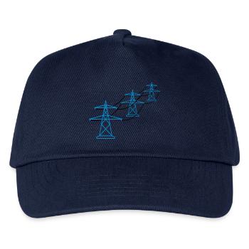 row pattern many track electricity mast power pole ele - Kids’ Baseball Cap - navy - Front
