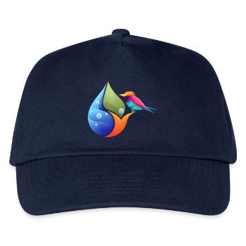 Geometric Hummingbird Over Color Sheet - Kids’ Baseball Cap - navy - Front