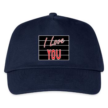 LIEBE. PAAR. ICH HABE GERADE GEHEIRATET. Junggesellinnenabschied. HEILIGER VALENTINSTAG. - Kinder Basecap - Navy - Vorne