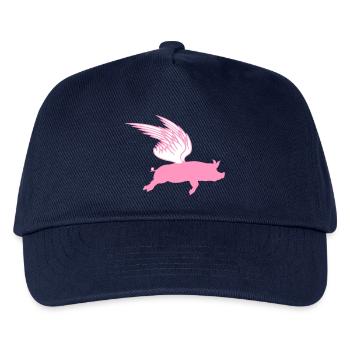 Wenn Fliegende Flügel Flug Schweine Fliegen können - Kinder Basecap - Navy - Vorne